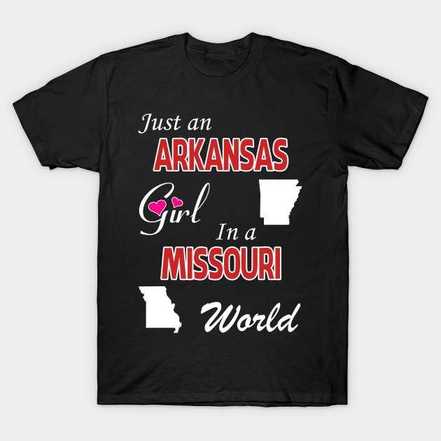 Arkansas - Missouri T-Shirt by ALEXANDRA PIVOVAROVA |